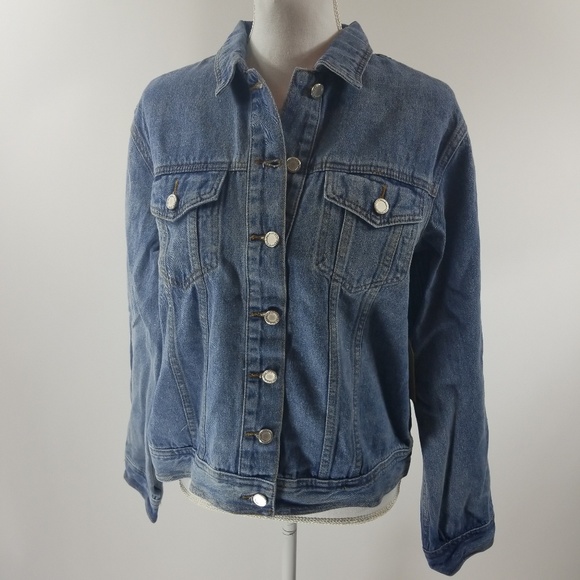 Button Up Floral Embroidered Denim/Jean Jacket - Picture 8 of 8